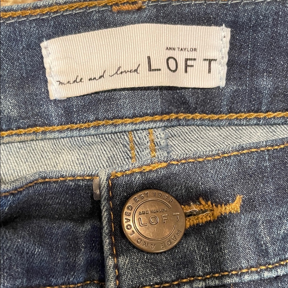 LOFT Dark Blue Skinny Jeans - Picture 4 of 6